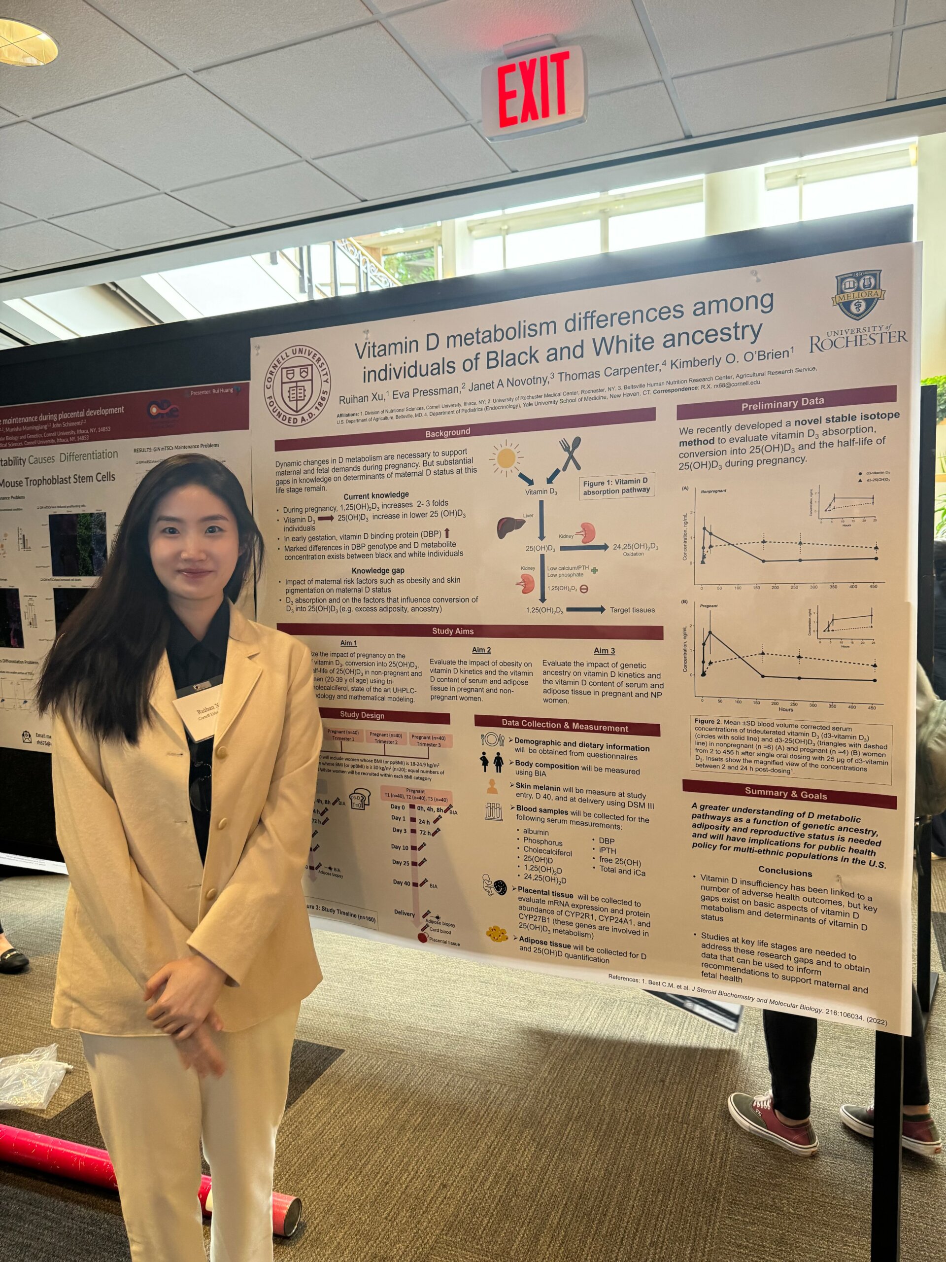 Ruihan Xu and her poster for the poster session at Tri-Repro
